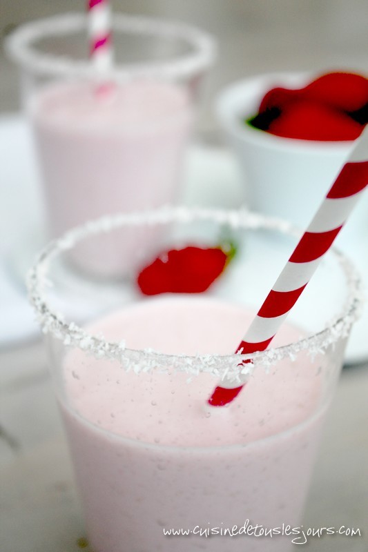 Milkshake coco fraise - Cuisine de tous les jours