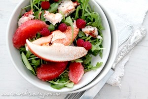 Salade de homard aux agrumes et framboises