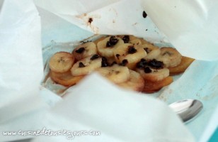 Papillotes de bananes et pommes au chocolat - ©www.cuisinedetouslesjours.com
