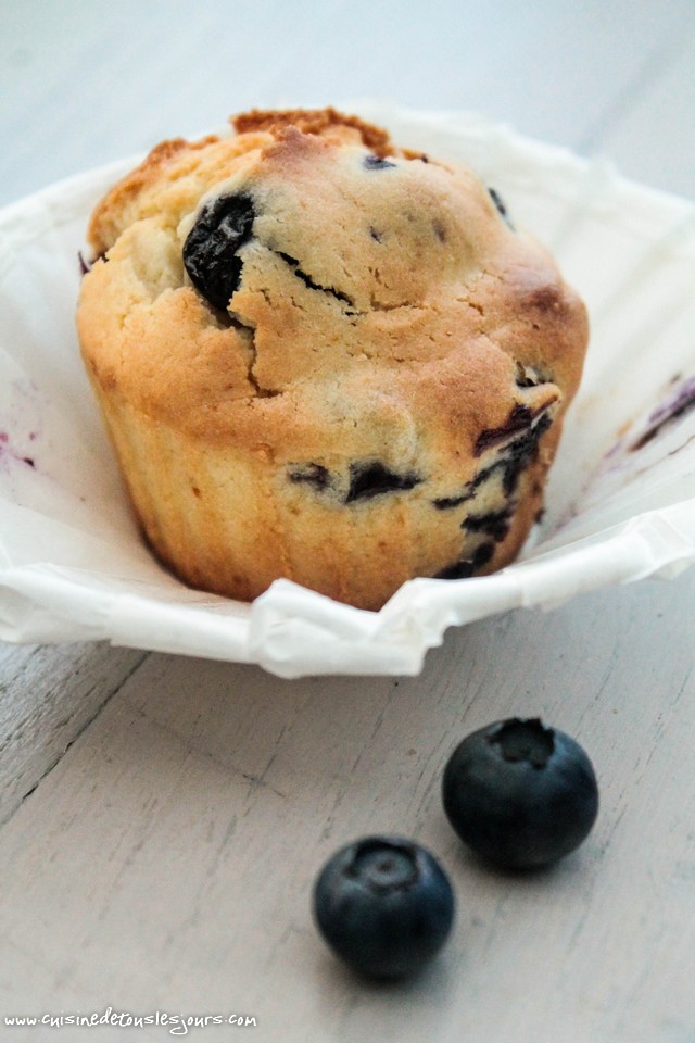 Muffins aux myrtilles - ©www.cuisinedetouslesjours.com