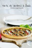 Tarte de sardines à l'huile, poivron rouge et basilic - ©www.cuisinedetouslesjours.com