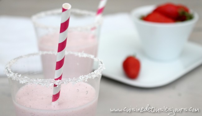 Milkshake coco fraise - Cuisine de tous les jours
